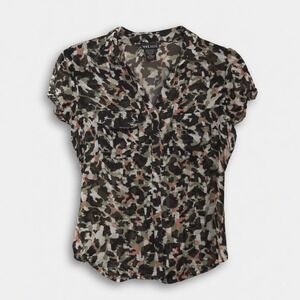 Wet Seal Indie Sleaze Camo Sheer Blouse Sheer Small